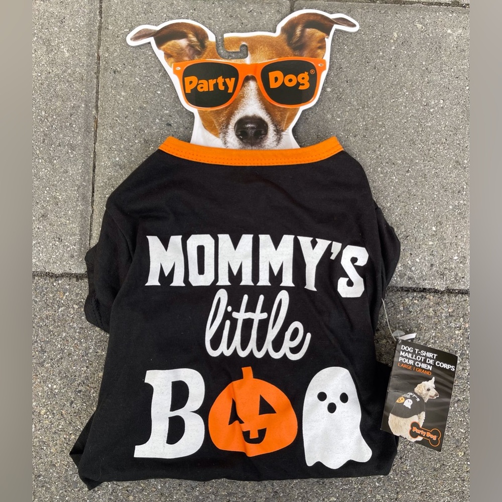New Halloween Dog T-Shirt Size Large, Mommy’s Little Boo